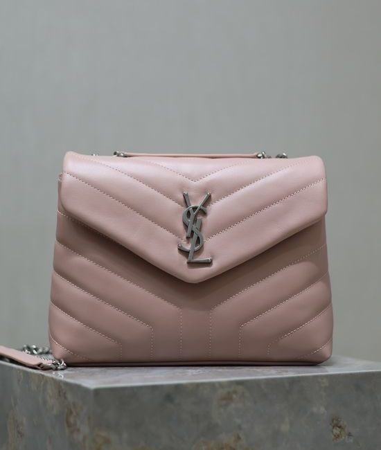 Yves Saint Laurent YSL Loulou Pink Leather Bag 494699