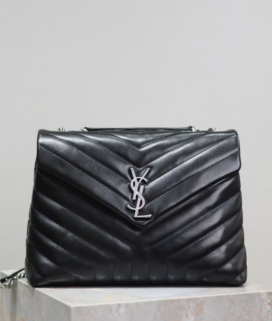 Yves Saint Laurent YSL Loulou Silver Buckle Leather Handbag 487216