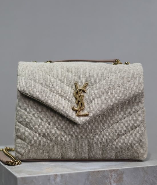 Yves Saint Laurent YSL Loulou Calfskin Linen Bag 494699