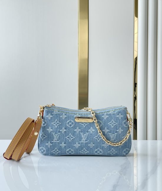 Louis Vuitton LV LIV POCHETTE Denim Chain Crossbody Bag M83532