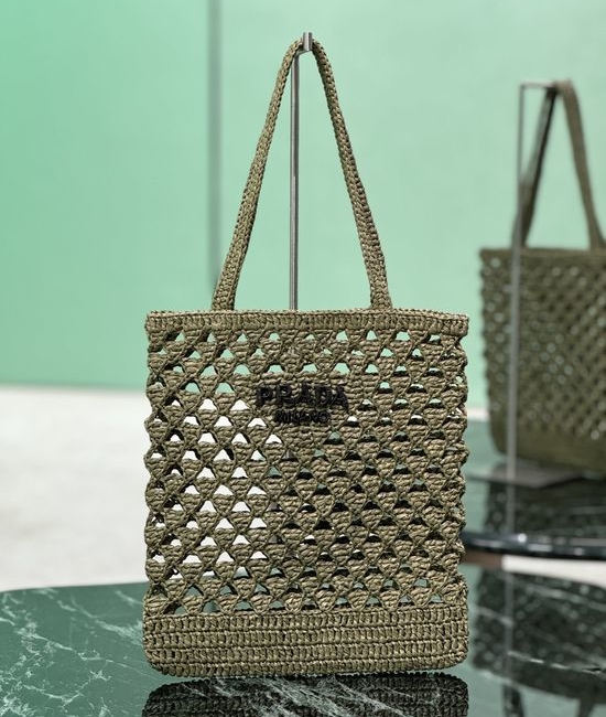Prada Straw Woven Shopper Tote Bag 1BG493