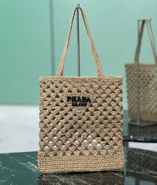 Prada Straw Woven Shopper Tote Bag 1BG493