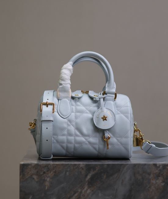 Christian Dior CD Groove 20 Blue Calfskin Handbag 1365