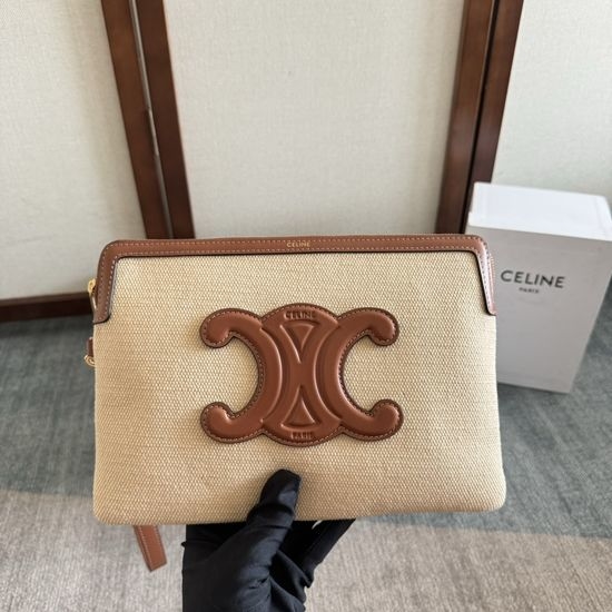 Celine Zippered Clutch Bag With Wrist Strap 107502