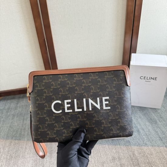 Celine Zippered Clutch Bag With Wrist Strap 107502