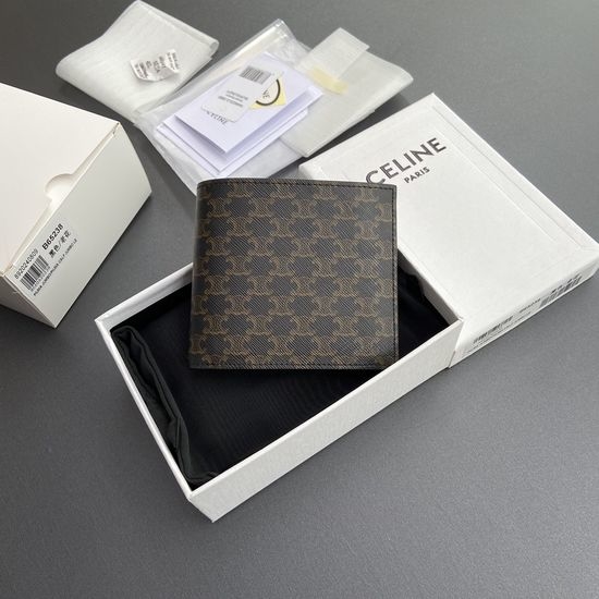 Celine TRIOMPHE Printed Canvas Bifold Wallet 10B652BQB