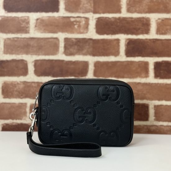 Gucci Black Litchi Embossed G Handbag 802148