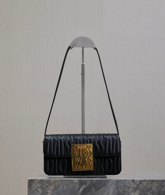 Christian Dior CD Miss Christian Dior CD Black Quilted Leather Flap Bag 2610