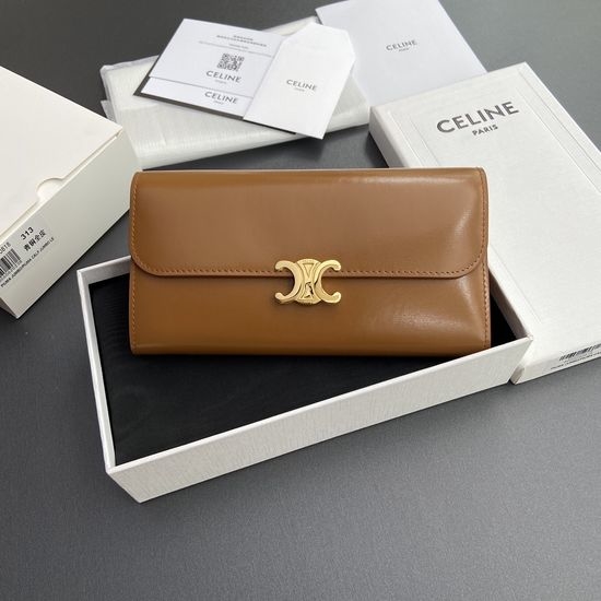 Celine TRIOMPHE Glazed Leather Wallet 10E313DPV.38NO