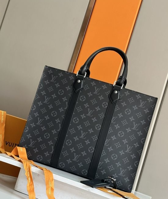 Louis Vuitton LV Sac Plat 24H Black Monogram Handbag M47059