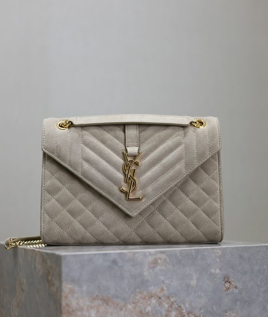 Yves Saint Laurent YSL Envelope Medium Quilted Matte Leather Bag 487206