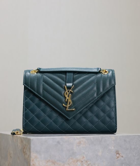 Yves Saint Laurent YSL Envelope Quilted Leather Medium Shoulder Bag 487206