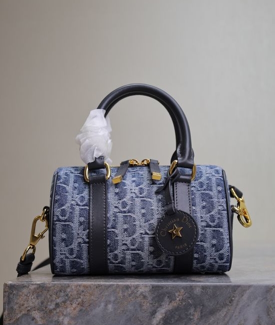 Christian Dior CD Groove Mini Denim Blue Handbag 1365