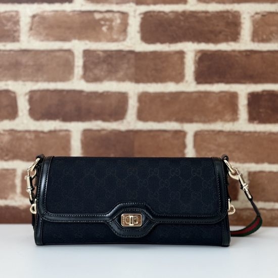 Gucci Handbag Original Leather Black Canvas 786027