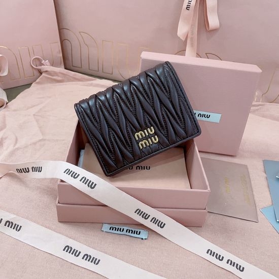Miu Miu Pocket Wallet Lambskin Small Bifold Wallet 5MV204