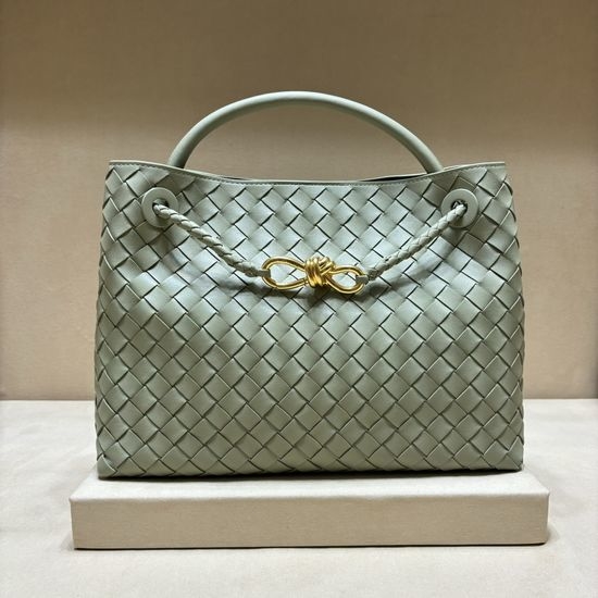 Bottega Veneta BV Andiamo Woven Lambskin Handbag 8463