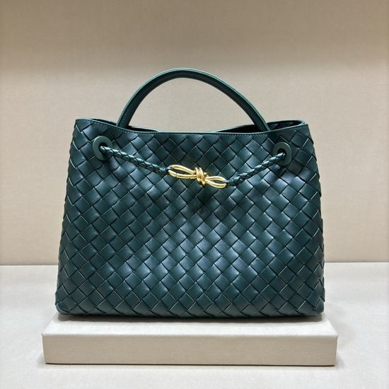 Bottega Veneta BV Andiamo Woven Lambskin Handbag 8463