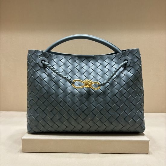 Bottega Veneta BV Andiamo Woven Lambskin Handbag 8463