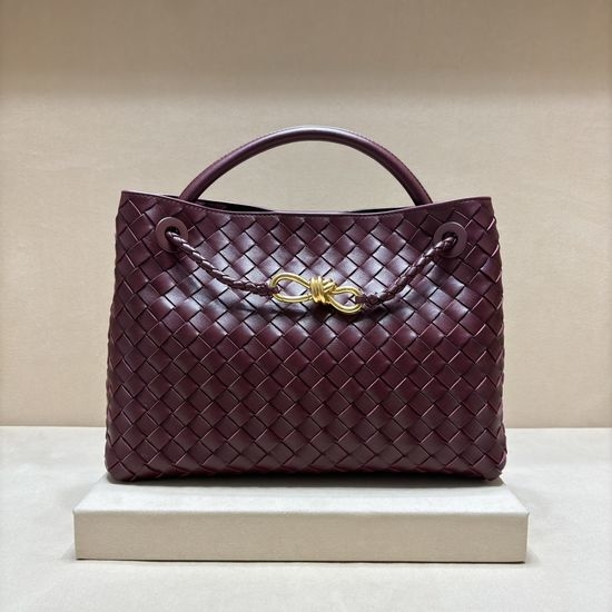 Bottega Veneta BV Andiamo Woven Lambskin Handbag 8463