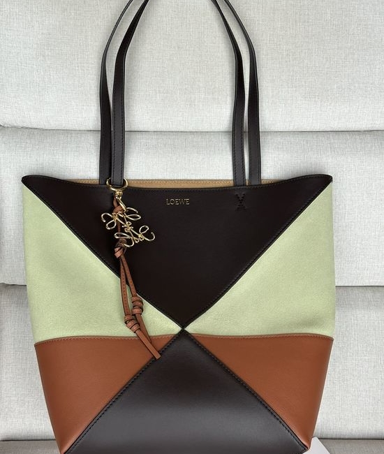 Loewe Puzzle Fold Small Gloss Leather Tote 1762