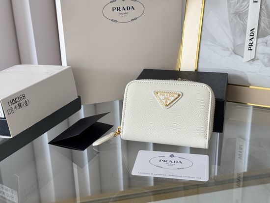 Prada Saffiano Leather Zip Card Holder 1MM268