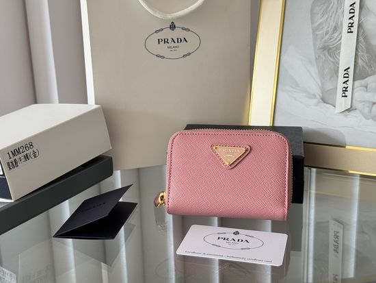 Prada Saffiano Leather Zip Card Holder 1MM268