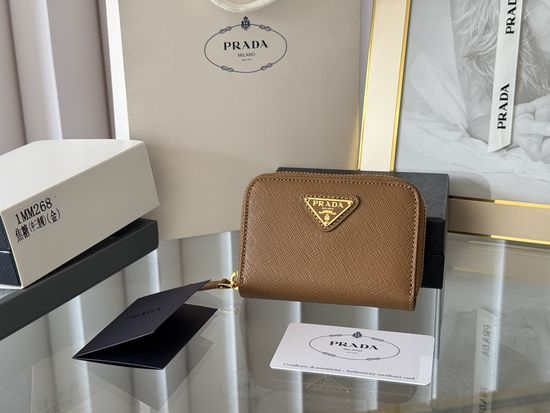 Prada Saffiano Leather Zip Card Holder 1MM268