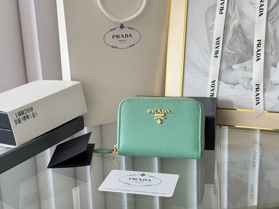 Prada Saffiano Leather Zipper Card Holder 1MM268