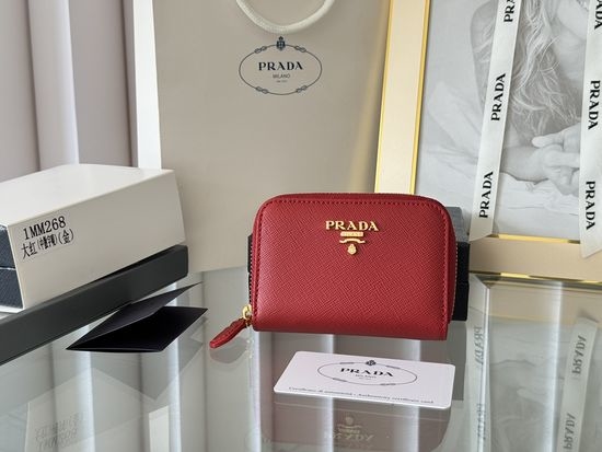 Prada Saffiano Leather Zipper Card Holder 1MM268