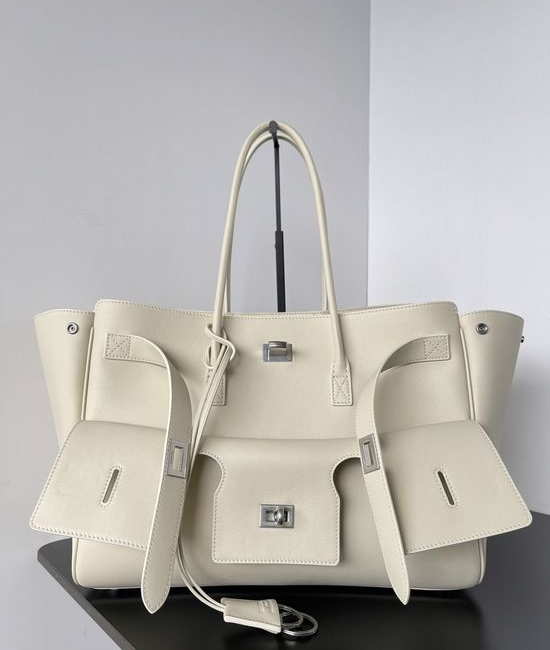 Balenciaga Bel Air Medium White Silver Handbag 805481