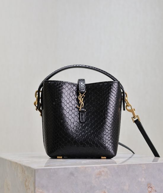 Yves Saint Laurent YSL LE 37 Mini Bucket Bag with Snake Pattern 765870