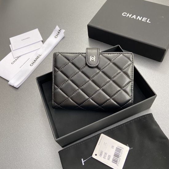 Chanel Passport Holder Quilted Silver Hardware Wallet 96066