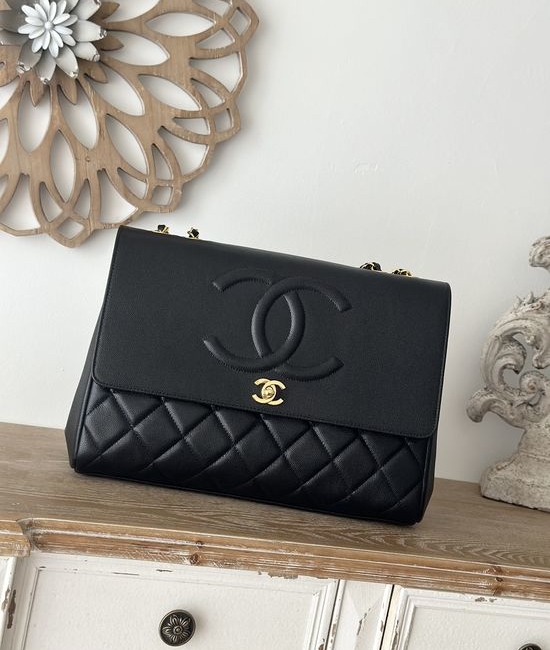 Chanel Caviar Double Chain Shoulder Bag A2215