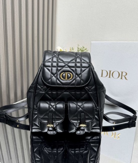 Christian Dior CD Caro Black Lambskin Backpack 6301