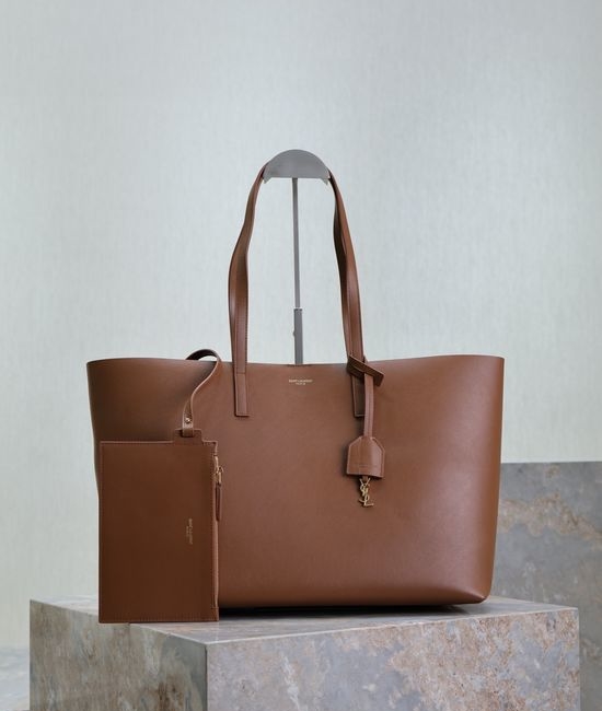 Yves Saint Laurent YSL Leather Shopping Tote Bag 394195