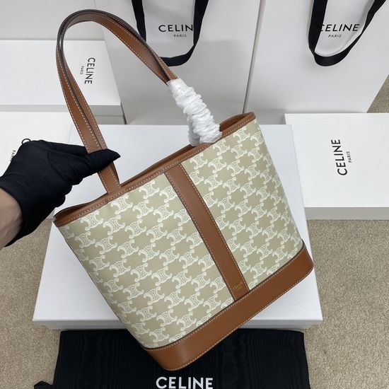 Celine CABAS Small Logo Printed Leather Handbag 115082
