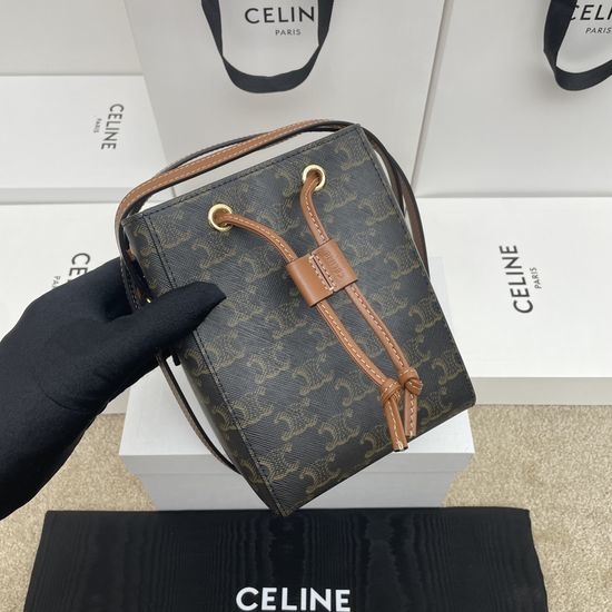 Celine SAILOR Logo Printed Leather Shoulder Bag 10M742