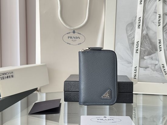 Prada Saffiano Leather Zip Card Holder 2MM358
