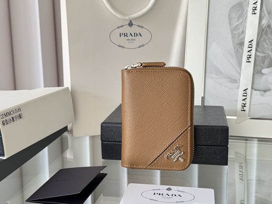 Prada Saffiano Leather Zip Card Holder 2MM358
