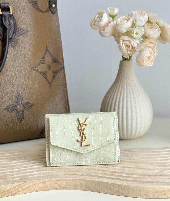Yves Saint Laurent YSL Card Holder Crocodile Leather 582305