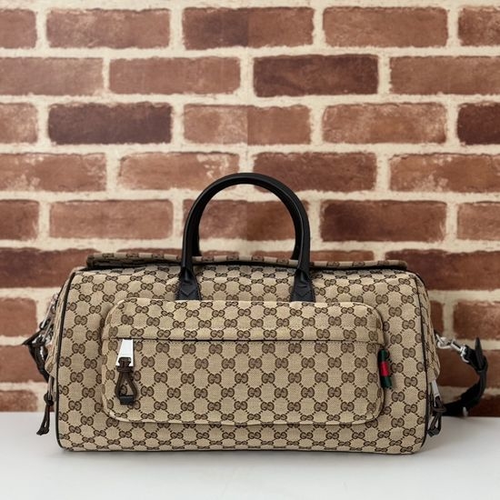 Gucci Premium Leather Tote Bag Apricot Brown 800185