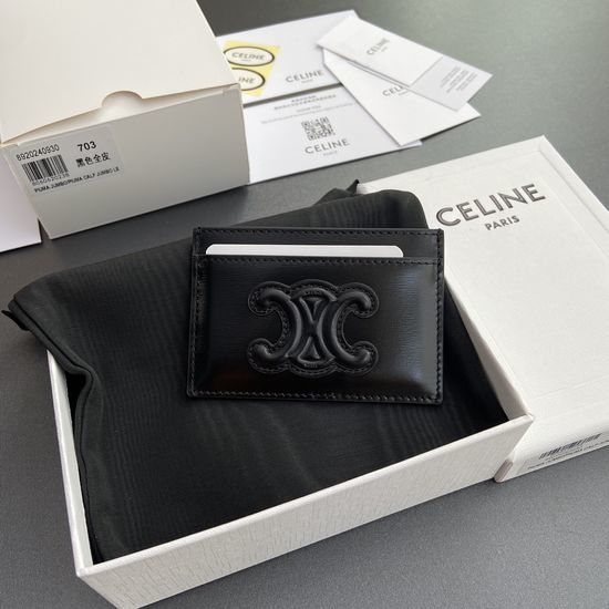 Celine TRIOMPHE Glazed Calfskin Card Holder 10B703EMJ.04LU