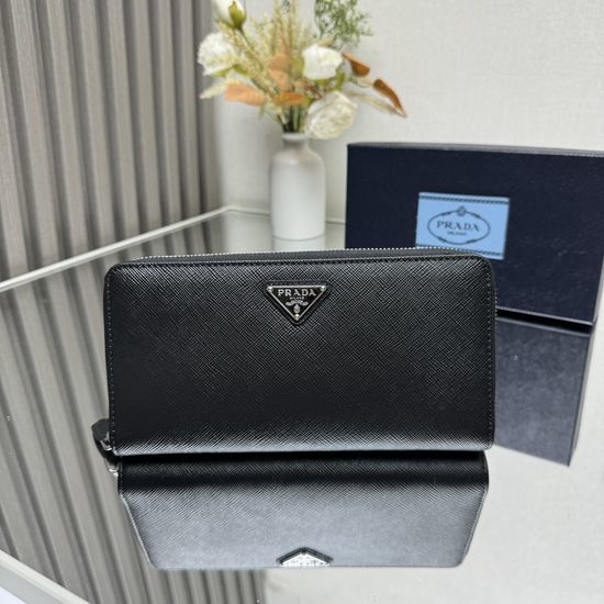 Prada Single Zip Saffiano Leather Wallet 1ML506
