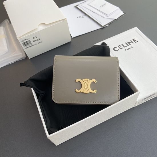 Celine TRIOMPHE Shiny Calfskin Short Wallet 10K623DPV