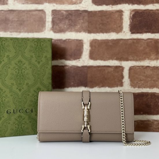 Gucci Original Leather Bag Grey Litchi Grain 652681