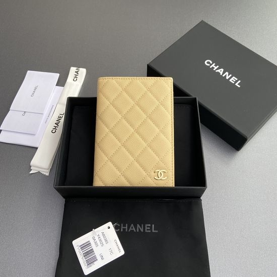 Chanel Passport Holder Quilted Card Slots 80385