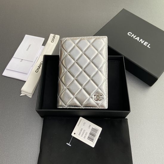 Chanel Quilted Leather Passport Holder 80385