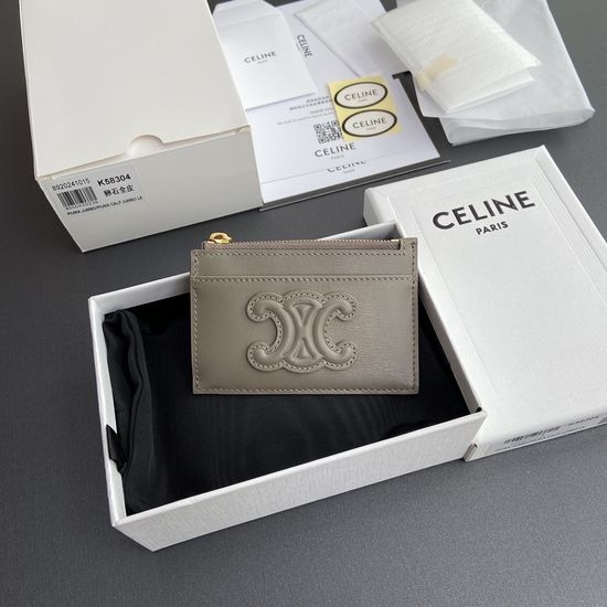 Celine TRIOMPHE Glazed Calfskin Card Holder 10K58304EMJ.04LU