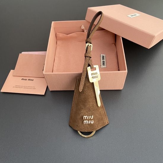 Miu Miu Suede Leather Key Ring Charm 5TL514