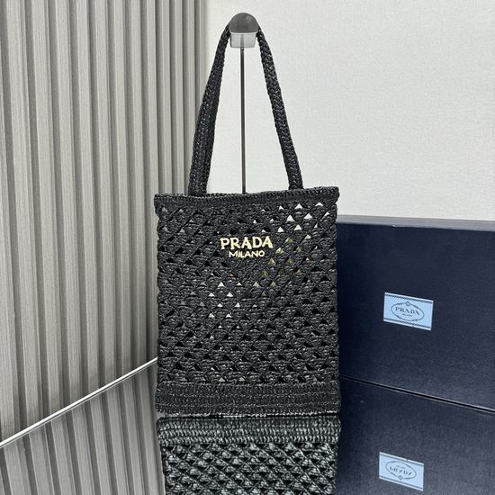 Prada Crochet Tote Bag Geometric Pattern 1BG493